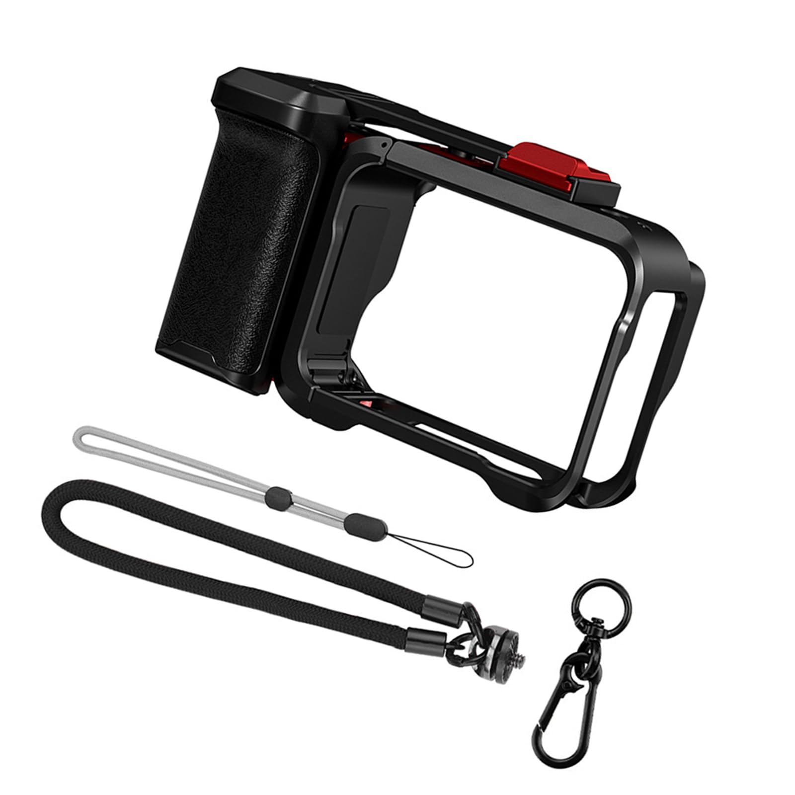 Impugnatura ergonomica antiscivolo per action camera Sgancio rapido per fotografia Maniglia in alluminio stabilizzato con sgancio rapido per vlogging viaggio e riprese
