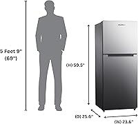 Vista 6 de Conserv Refrigerador congelador superior 10cf 24in sin escarcha silencioso 43dB 110V SS