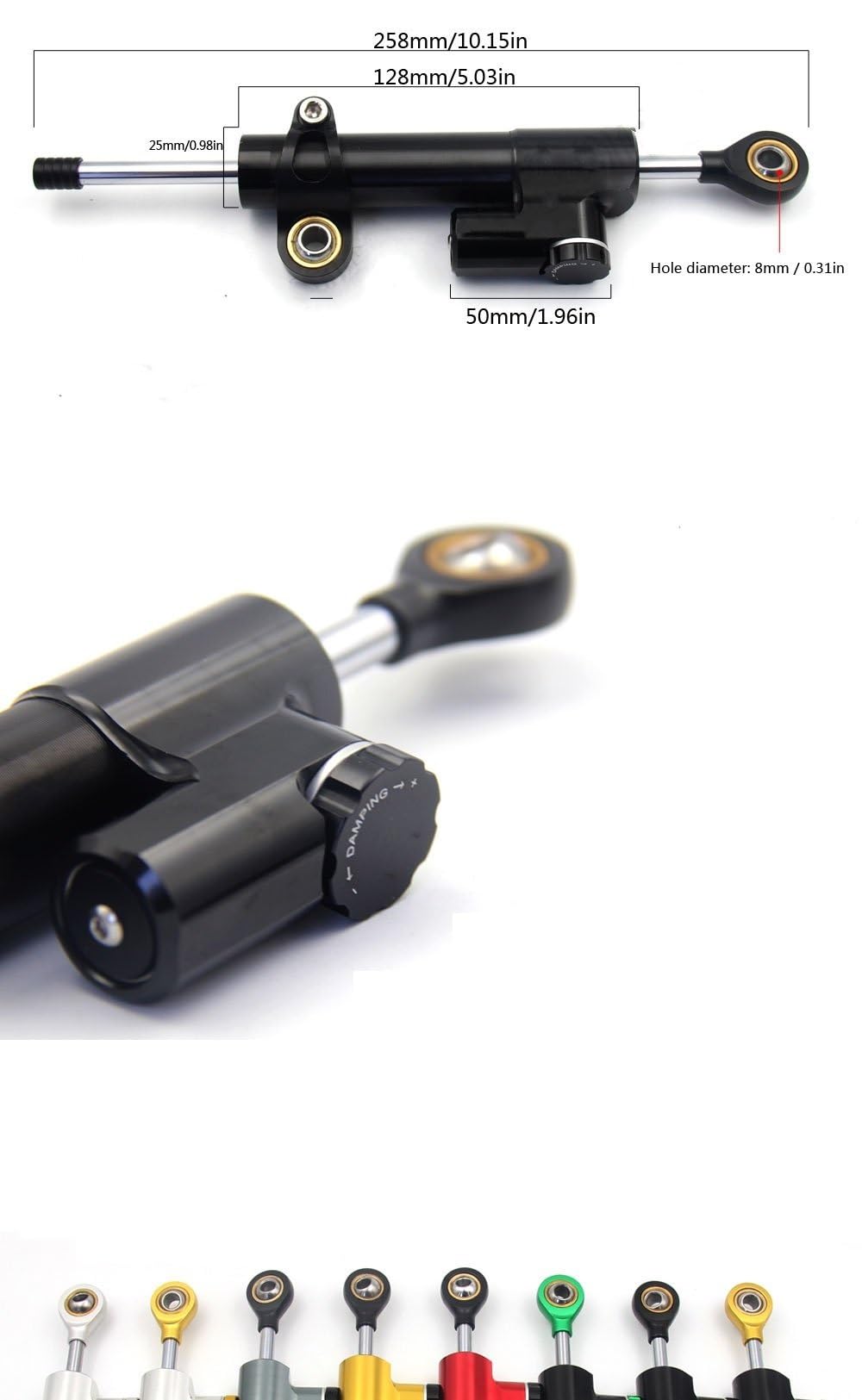 Universele stuurdemper motorfiets stabilisator lineair omgekeerde