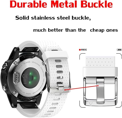 Miniatura 4 de ANCOOL - Correa para Garmin Fenix 5S, de ajuste fácil, de silicona suave de 20 mm de ancho, correa de reloj para Fenix 5S, #1-Blanco