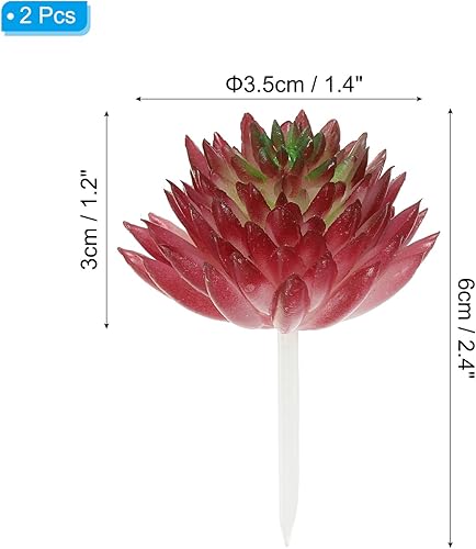 Miniatura 8 de PATIKIL Mini suculentas artificiales, paquete de 2 selecciones de suculentas falsas sin maceta, plantas suculentas falsas para decoración del