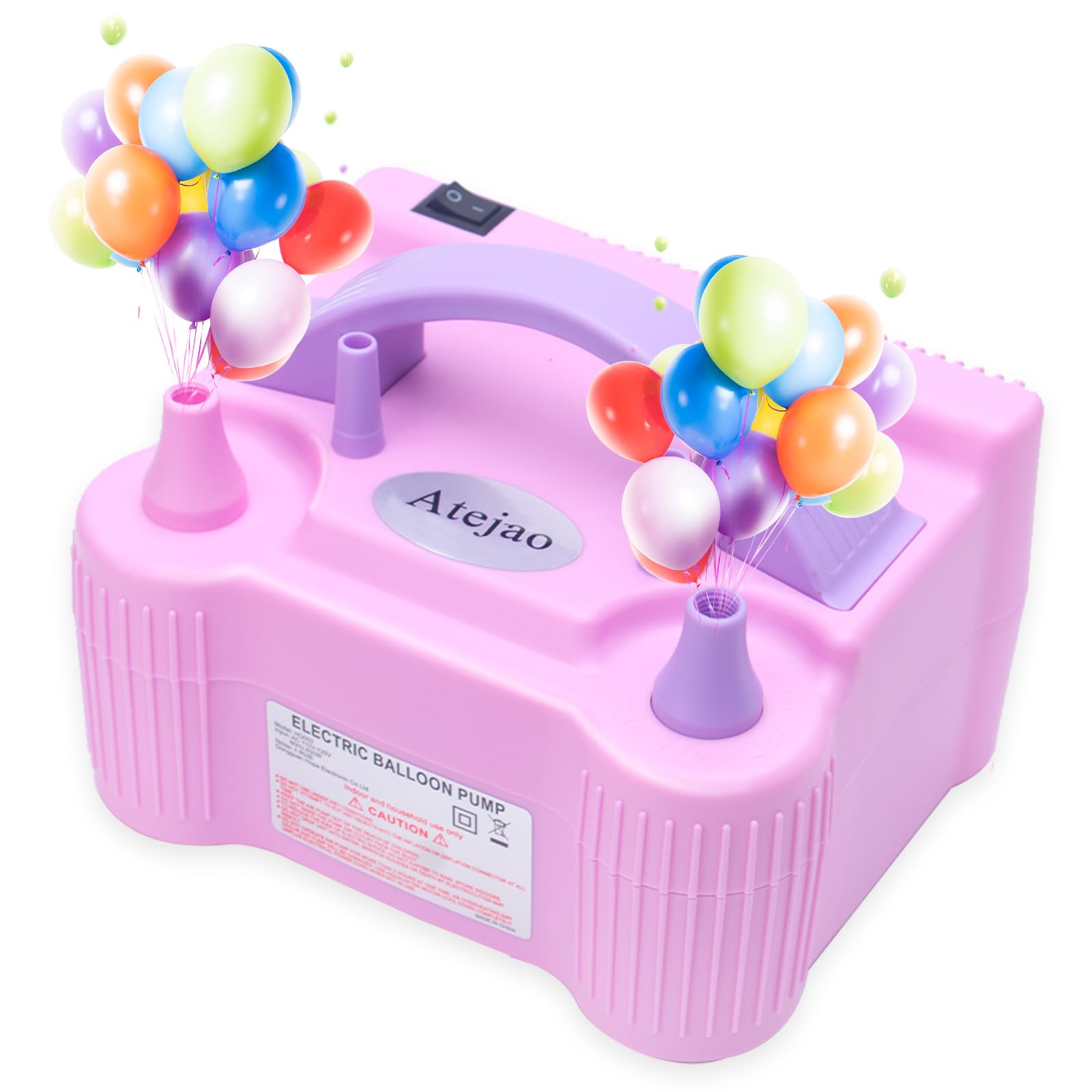 Balloon Pump,Portable Balloon Pump Electric Air Blower with Dual Nozzle Balloon Inflator for