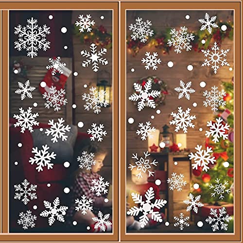 Purezento 6 Set Christmas Snowflake Stickers, 444 PCS Snowflakes Window Stickers Clings,Snow Flakes Static PVC Reusable Stickers, for Christmas Window Decorations Purezento 6 Set Christmas Snowflake Stickers, 444 PCS Snowflakes Window Stickers Clings,Snow Flakes Static PVC Reusable Stickers, for Christmas Window Decorations