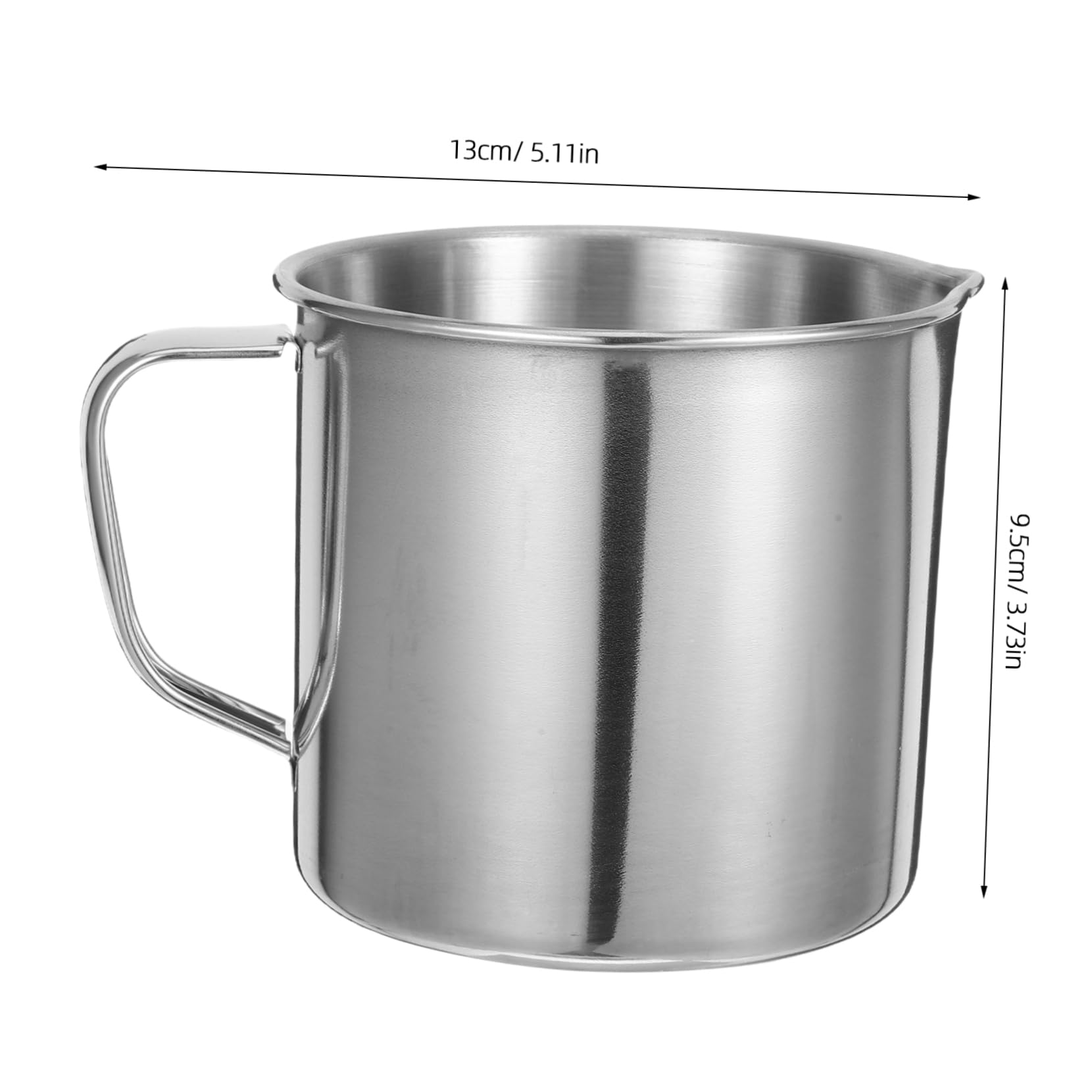 Zerodeko Vaso Mezclador Científico De 3 Piezas 500 Ml De Acero Inoxidable Con Escala Y Asa Para Medición De Productos Químicos.