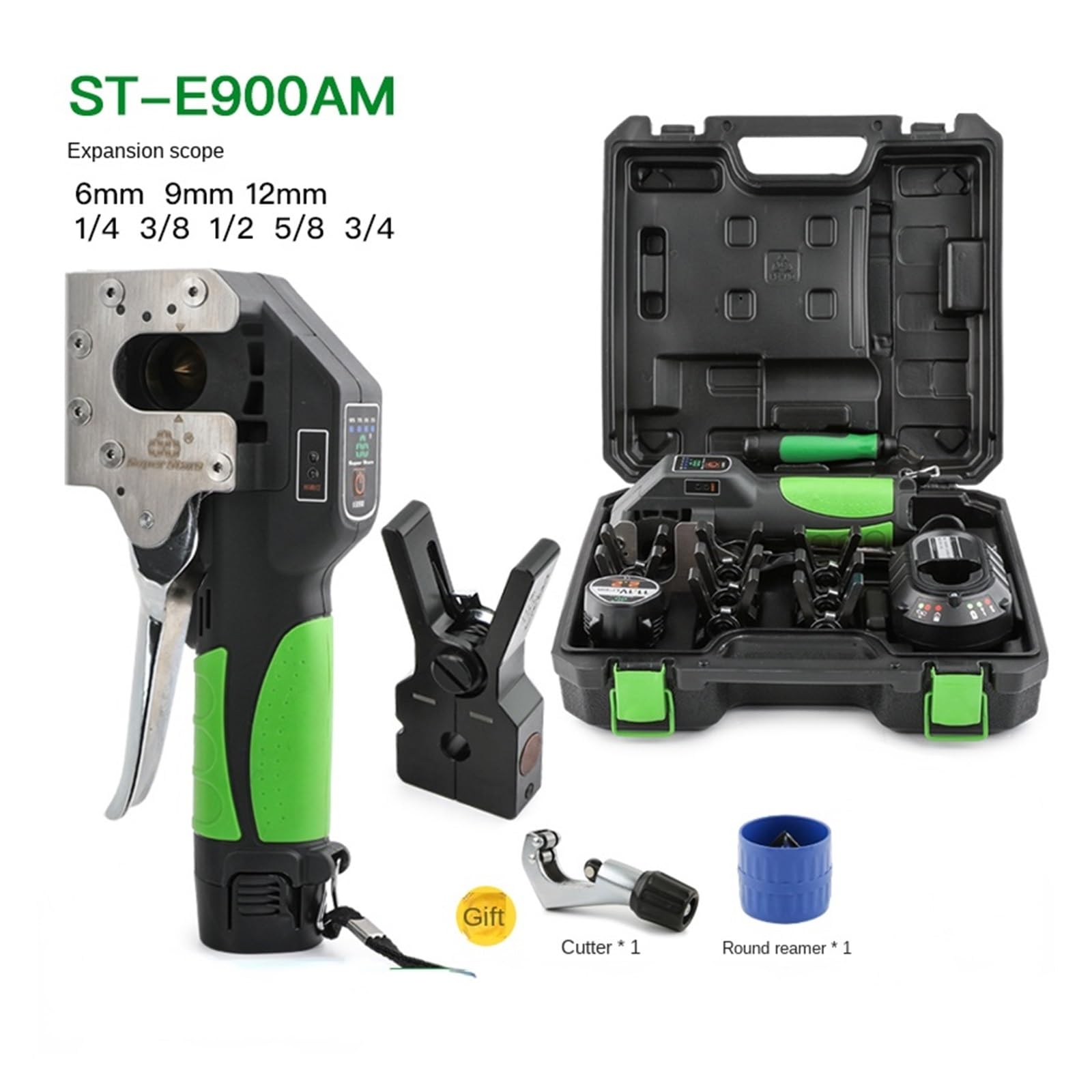 Juego de herramientas expansión automáticas for tubos cobre y baterías litio ST-E900A, juego abocardado for escariador aire acondicionado, Durable y resistente(ST-E900AM)