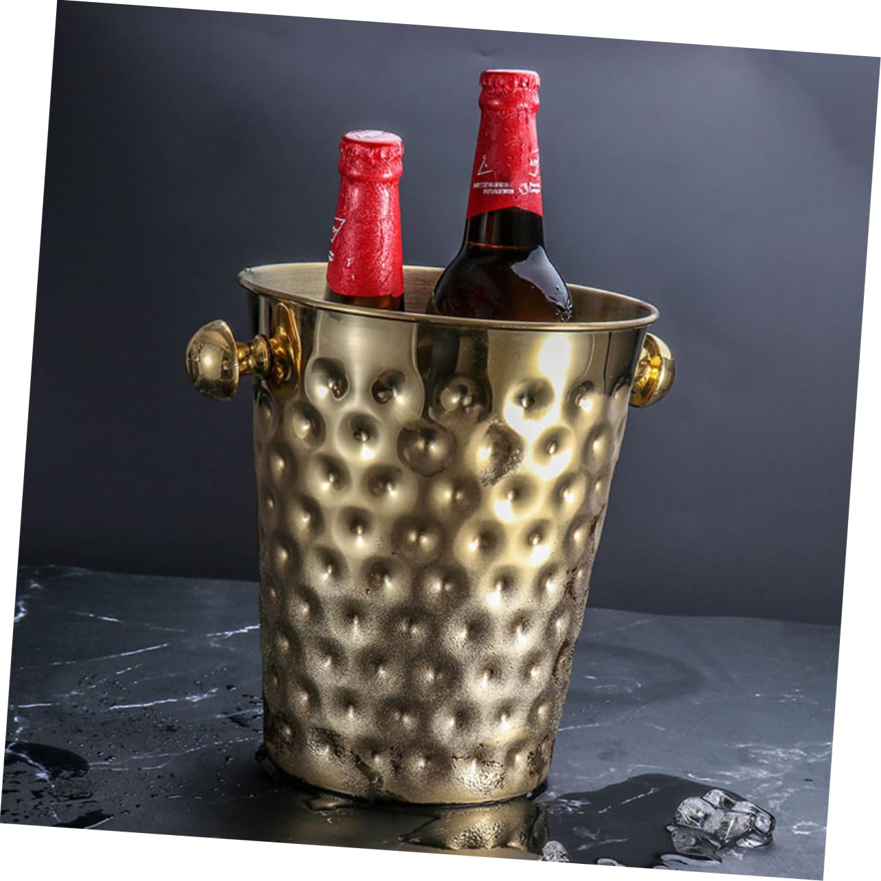 Zerodeko 1Pc Papas Fritas Lata Hielo Botella De Vino Cubo Cesta De Bocadillos Enfriador De Metal Cubo De Metal Refrigeradores Grandes Cubo De Bebidas De Metal Enfriador De Vino Botella De