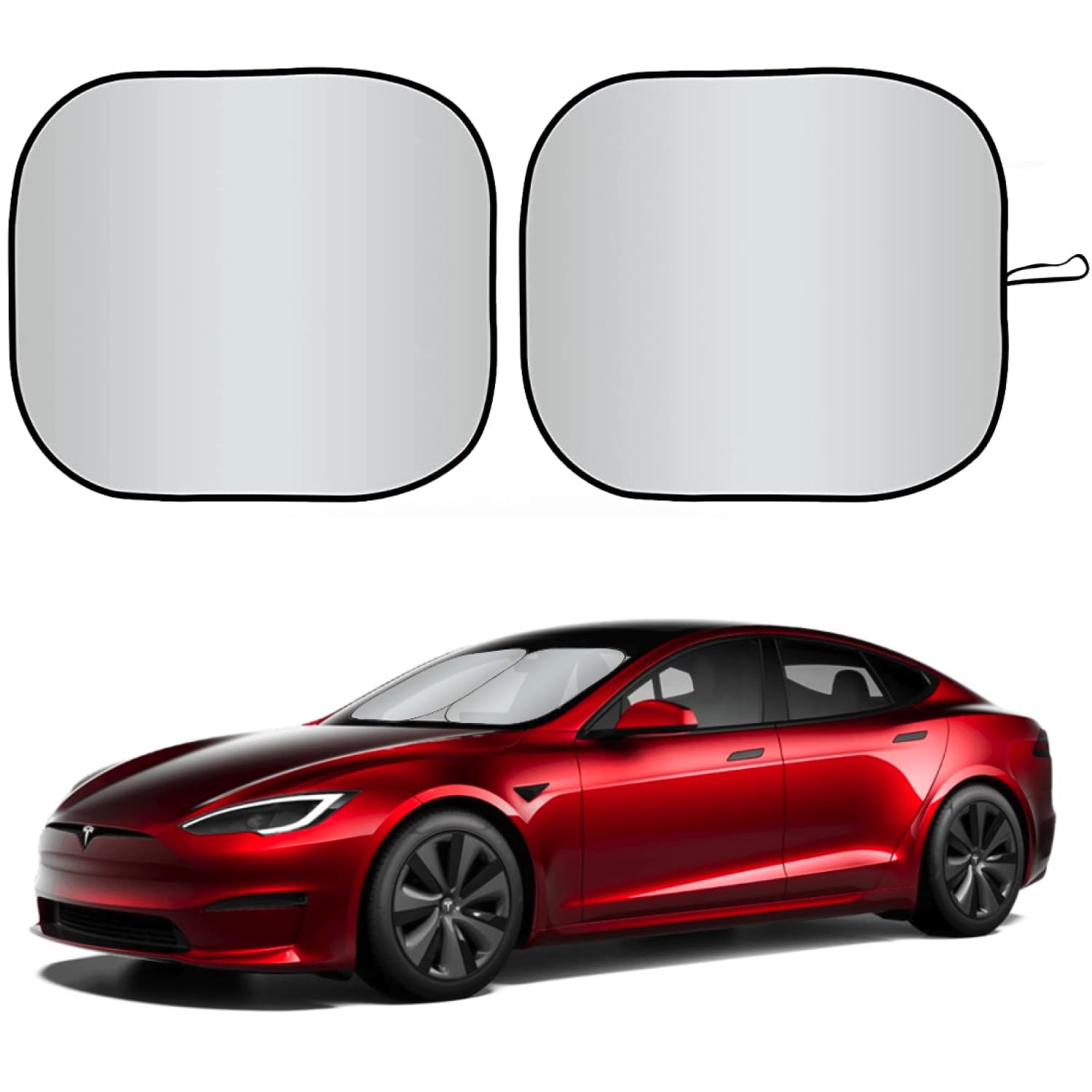 Enovoe Car Sunshades for Windshield with Bonus Drawstring Pouch Bag with Woven Logo. Premium 230T Reflective Material Blocks Heat. Windshield Cover Sun Shade Keeps Vehicle Cool - 31 x 28 in