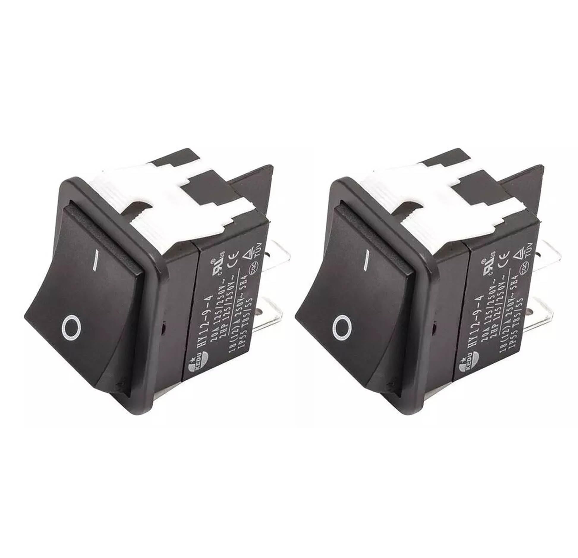 Lot de 2 interrupteurs à bascule marche/arrêt 106066 pour aspirateurs Proteam 4 bornes