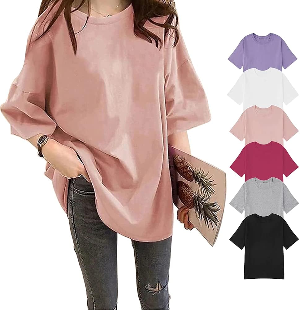 Tシャツ ビッグシルエット ラウンドネック 大きい 大きいサイズ スポーツ半袖 レディース トップス無地 綿シンプル柔らかい 薄手 おしゃれゆったりサイズ S Xl 黒 白 灰色 ピンク ローズレッド パープル ブルー 正規取扱店 Tシャツ ビッグシルエット ラウンドネック 大きい 大きいサイズ スポーツ半袖 レディース トップス無地 綿シンプル柔らかい 薄手 おしゃれゆったりサイズ S Xl 黒 白 灰色 ピンク ローズレッド パープル ブルー 正規取扱店