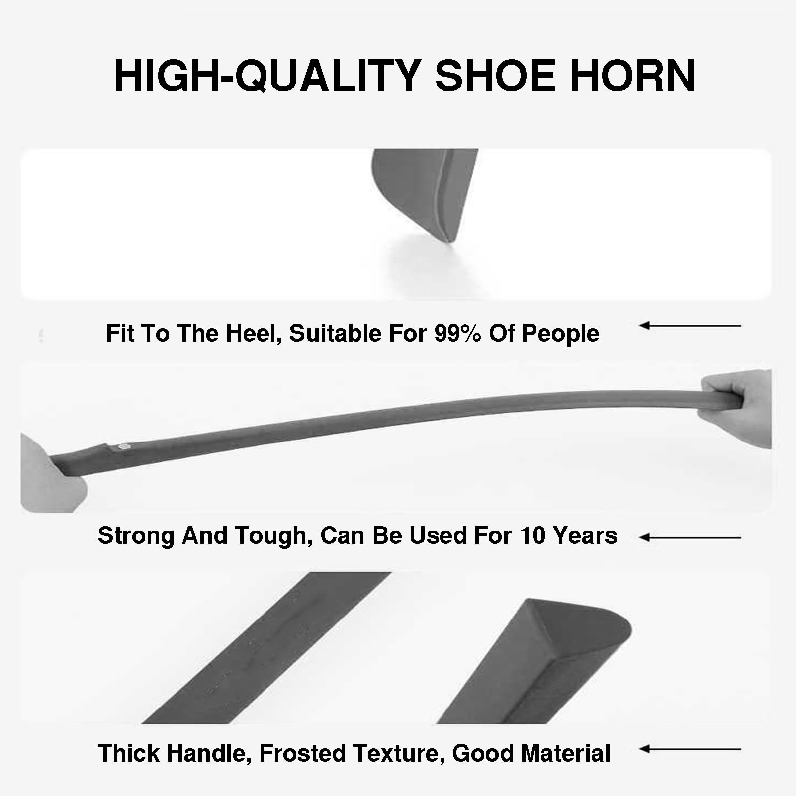 Genérico Calzador De 60 Cm Con Mango Largo, Portátil Y Ligero, Herramienta Ligera De Plástico For Levantar Zapatos Sin Necesidad De Agacharse, Ideal For Hombres Y Mujeres