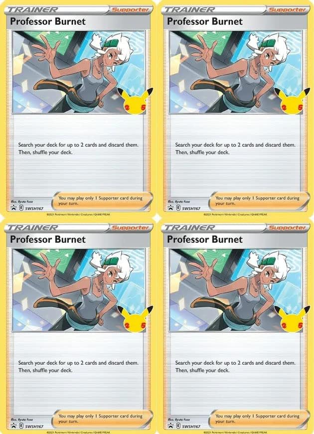 Professor Burnet SWSH167 - Black Star Promo - Lote de cartas de entrenador Pokemon - Juego x4 disponible en Yaxa Colombia