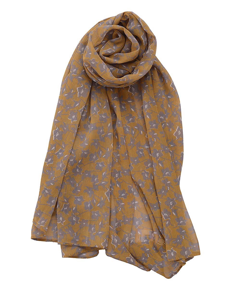 Silk Route© New Poly Chiffon Floral Stole Scarf Ladies Wrap Hijab