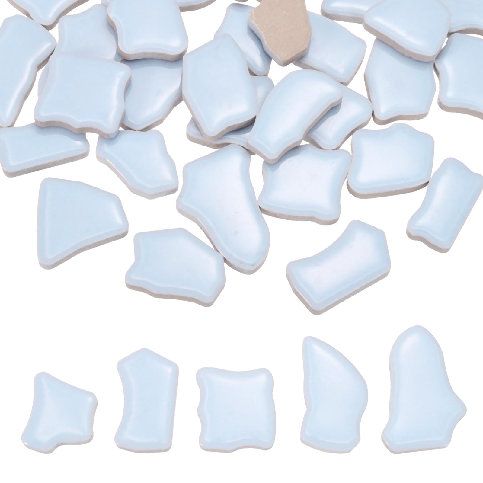 PATIKIL 250g/0.55LB Irregular Ceramics Mosaic Tiles, 0.79"-1.57" Mosaic Stained Tile Broken Porcelain Pieces Stones Bulk for DIY Craft Making Vases Home Decoration, Grey Blue
