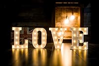 Vista 405 de Foaky LED Letter Lights Sign Marquee Light Up Letters Sign for Night Light Wedding/Birthday Party Battery Powered Christmas Lamp Home Bar