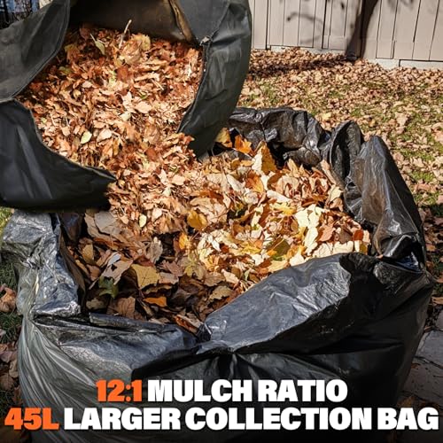 MAXLANDER Cordless Leaf Blower & Vacuum with Bag, 3-in-1 Brushless Battery Powered Leaf Vacuum Mulcher 40V 170MPH 360CFM 5 Speeds Leaf Blowers for Lawn Care 2x4.0Ah Battery & Charger Included