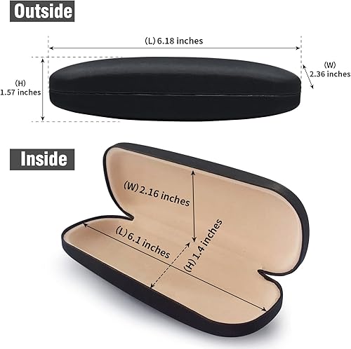 Miniatura 2 de Marvolia Funda rígida para gafas, funda de piel sintética para gafas de sol y gafas