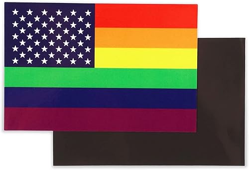 Miniatura 3 de Okuna Outpost Imanes impermeables para automóvil con bandera del orgullo arcoíris, calcomanía magnética para parachoques (4 x 6 pulgadas, paquete de