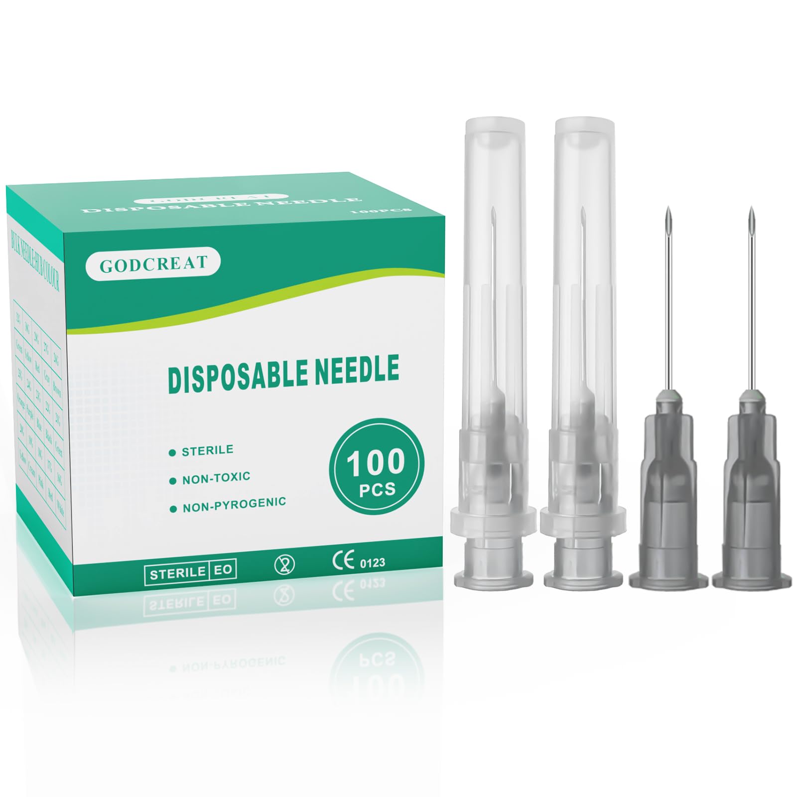 100 Pcs 22Ga 5/8 Inch Needle Luer Lock Accessories, Individual Package Lab Tools for Refilling Liquid, Inks, Plant and Crafts