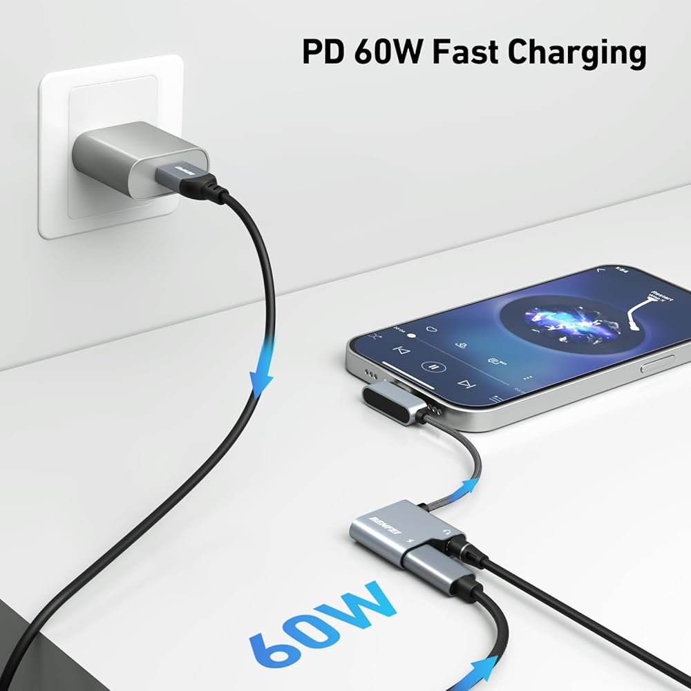 BENFEI イヤホンジャック USB-C Type-Cデバイス Amazon.com: BENFEI USB C to Audio Jack Adapter with 60W Fast