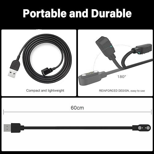 Miniatura 6 de Xininyia Cargador magnético de 3.3 pies para Gloryfit Smart Watch, cable de carga USB magnético para relojes inteligentes con la aplicación Gloryfit