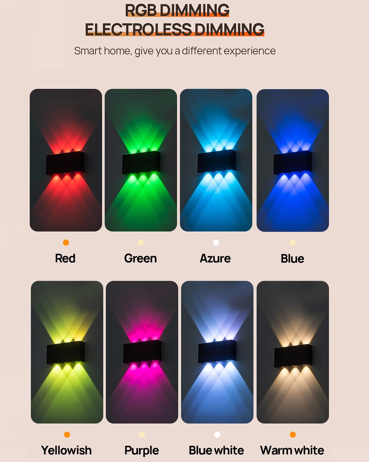 2 stuks kleuren RGB batterij wandlamp, met touch control 2 stuks kleuren RGB batterij wandlamp, met touch control