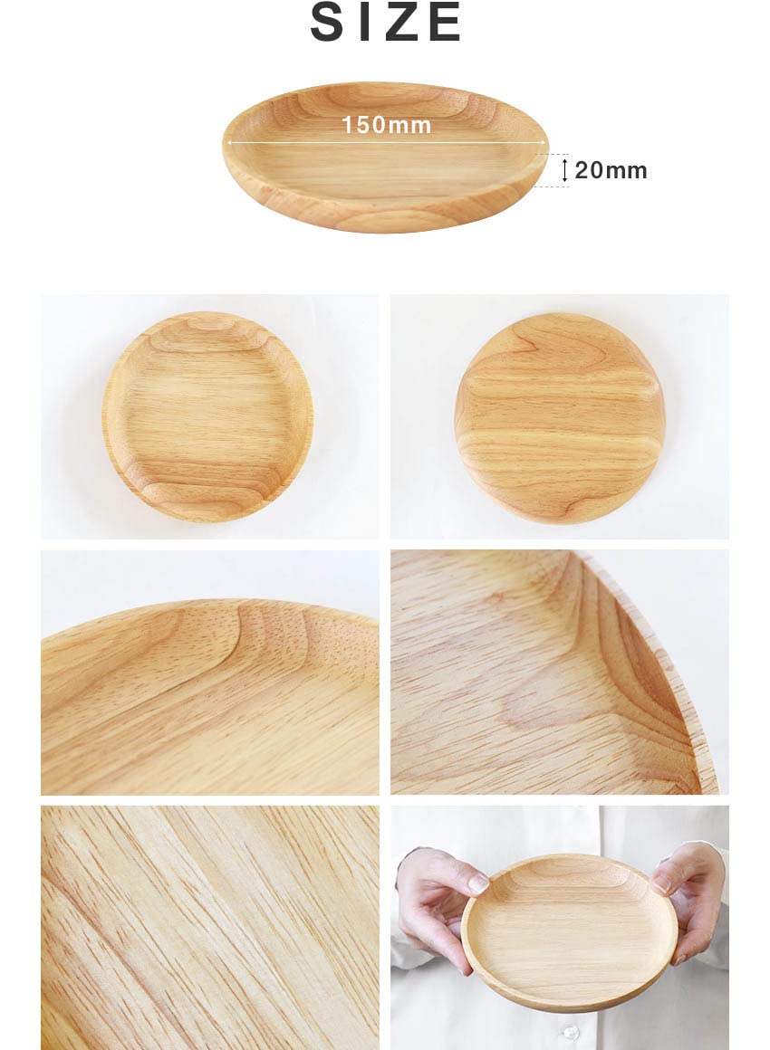 Amazon.co.jp: ウッドプレート ラウンド 15cm 北欧風 木製食器