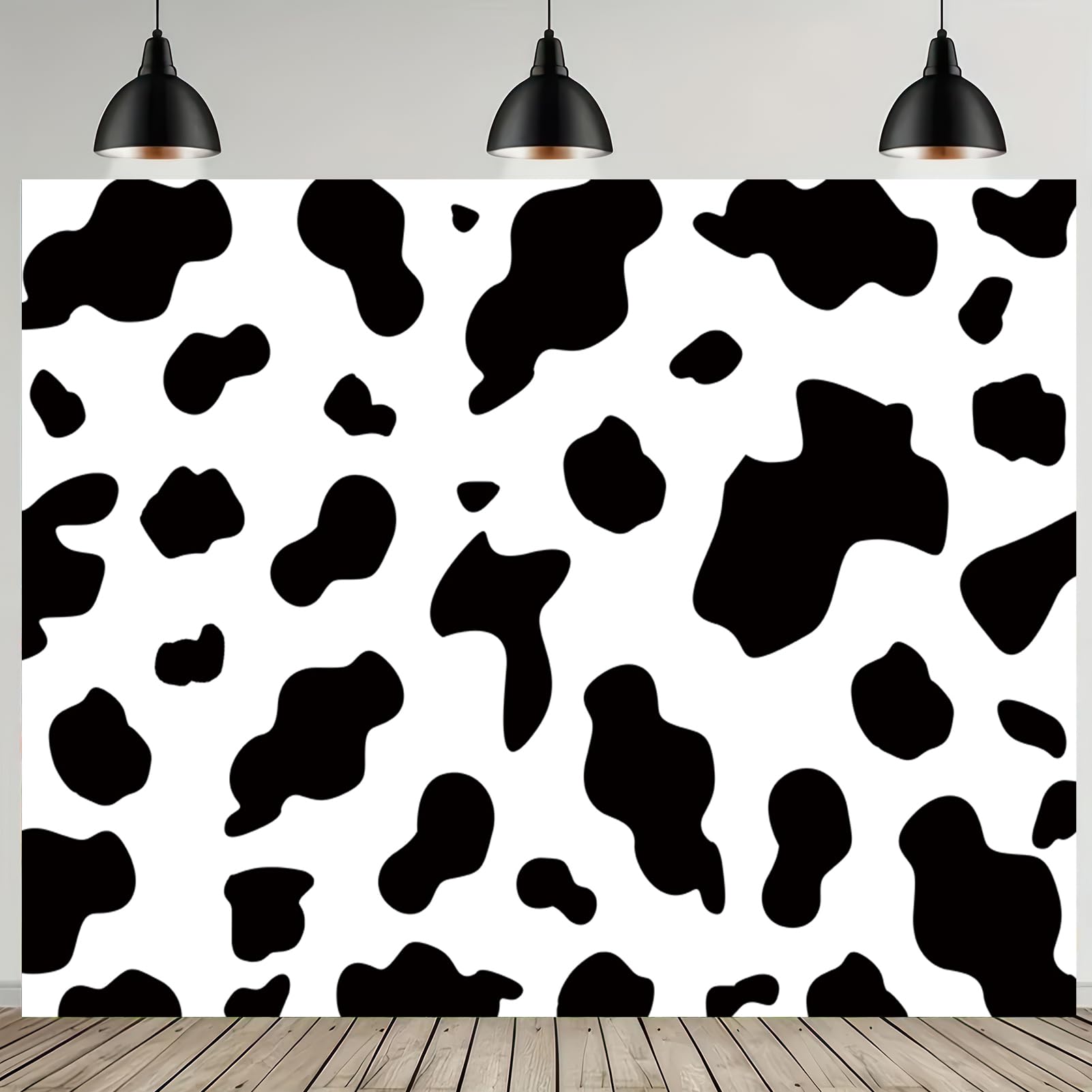 CGXINS 7 * 5ft Black and White Cow Farm Animal Birthday Party Backdrop Polyester Rural Baby Shower Newborn Kid's Birthday Photo Background Pajama