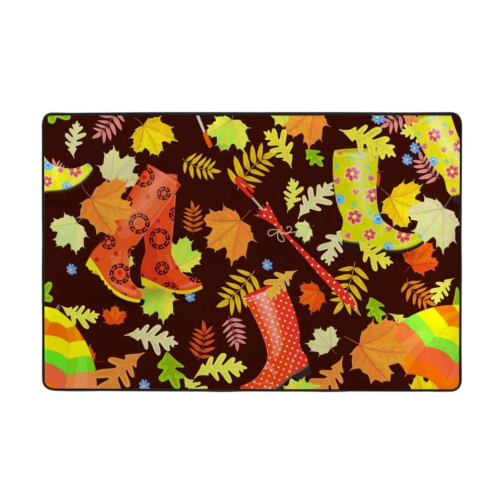 Grand tapis de sol d'automne en velours corail épais 152x99 cm CHEHONG