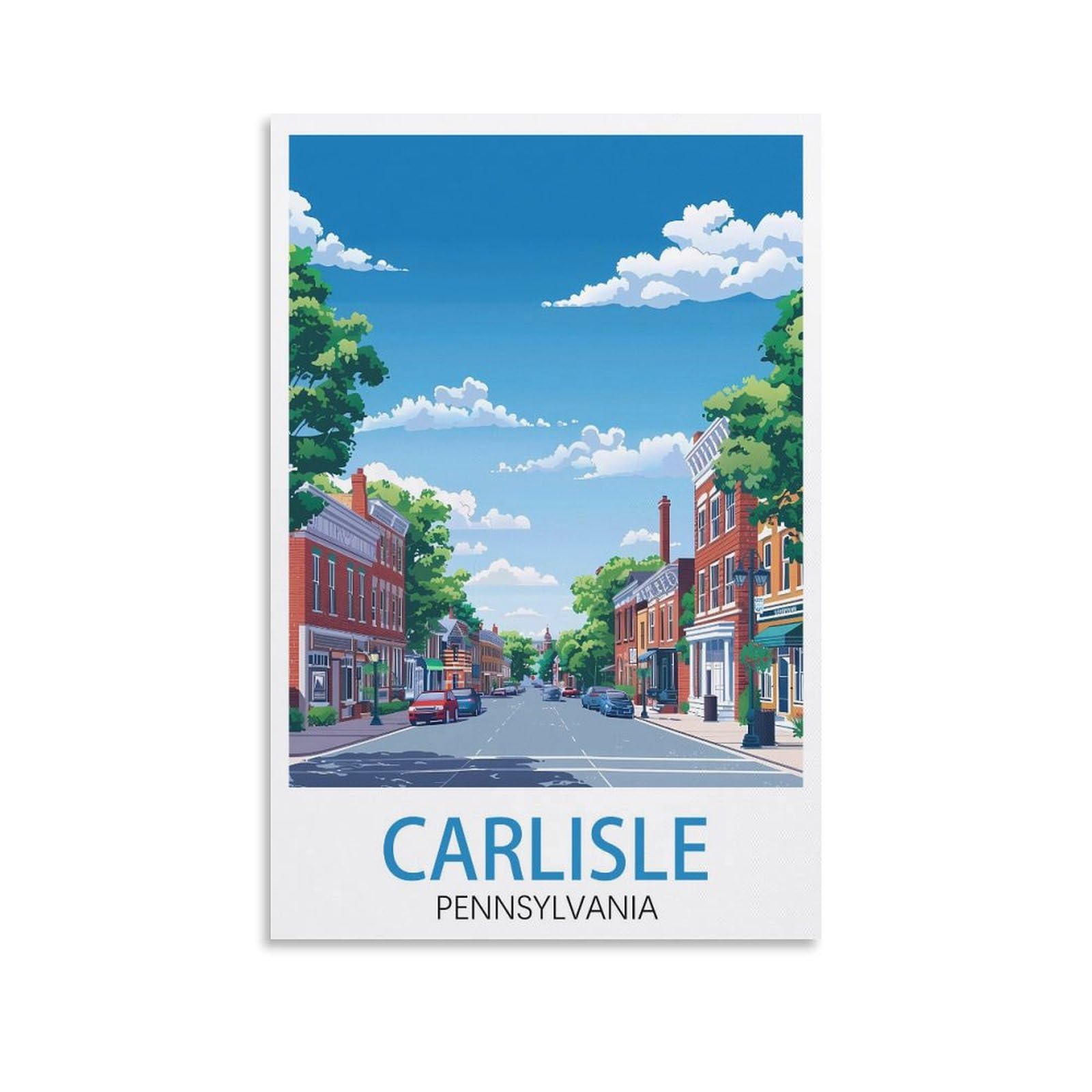 FUUDANG Carlisle Pennsylvania Vintage Travel Posters 12x18inch(30x45cm) Canvas Art Poster And Wall Art Picture Print Modern Family Bedroom Decor Posters