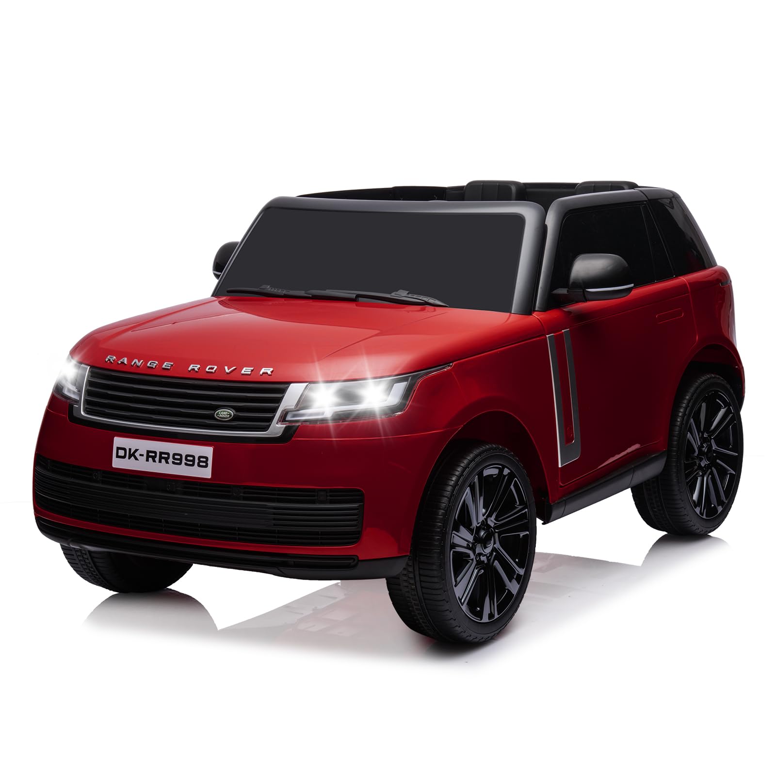 24V Licensed Land Rover Ride On Electric Car for Kids Ages 4-8, 2-Seater With Parent Remote Control, 3 Speeds, Wireless Music, MP3 Player - Wine Red