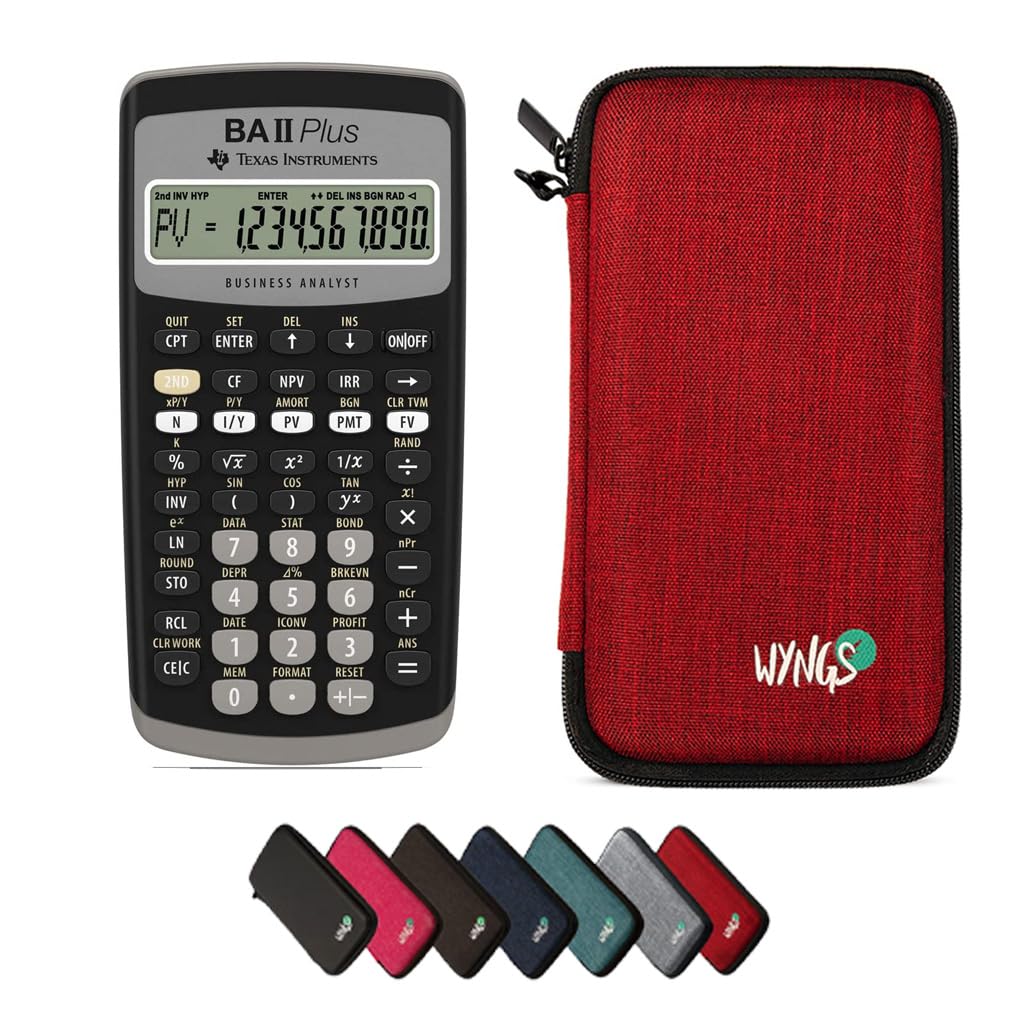 CALCUSO Paquete Básico Rojo con Calculadora TI BA II Plus