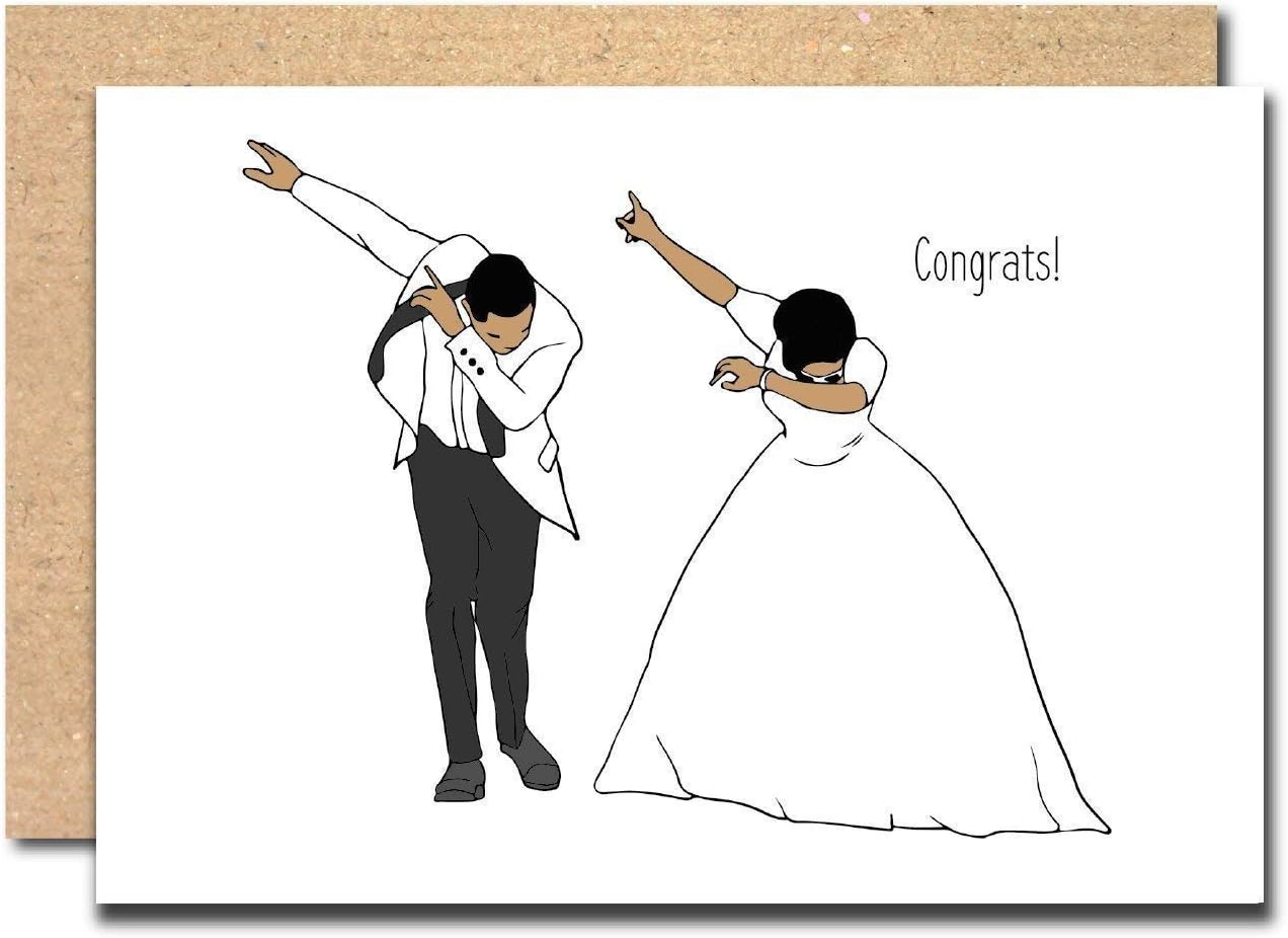 wedding congratulations card Funny Joke Dab Dance Marriage New couple WC1