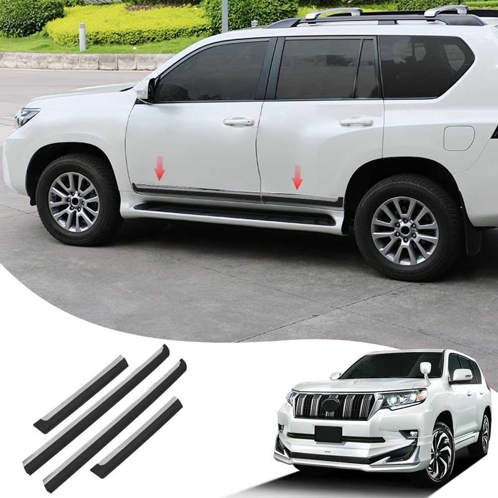 for Land Cruiser Prado 150 2010-2023 Side Door Body Anti-Scratch Strip Accessories LC150 Body Trim Appearance Modification (Black)