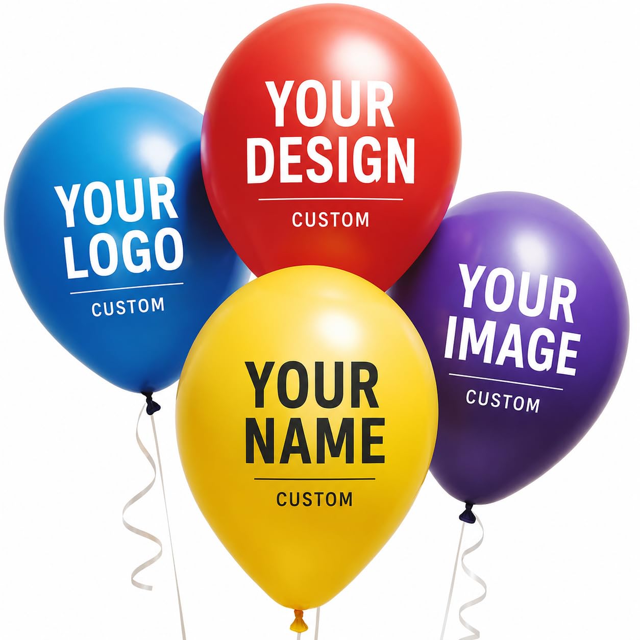 100 Stück Personalisierte Latexballons – Individuell bedruckt mit Logo oder Text, einfarbiger Druck für Events, Werbung & Dekoration – verschiedene Größen 13–30 cm (30 cm)