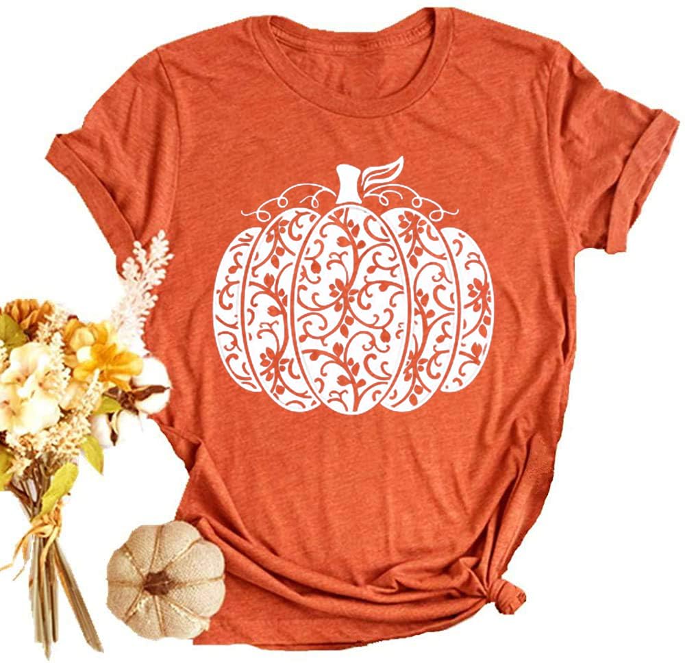 SIMILAR TO..Halloween Shirts for Women Leopard Pumpkin Shirts Cute Fall Short Sleeve Graphic Tee Tops