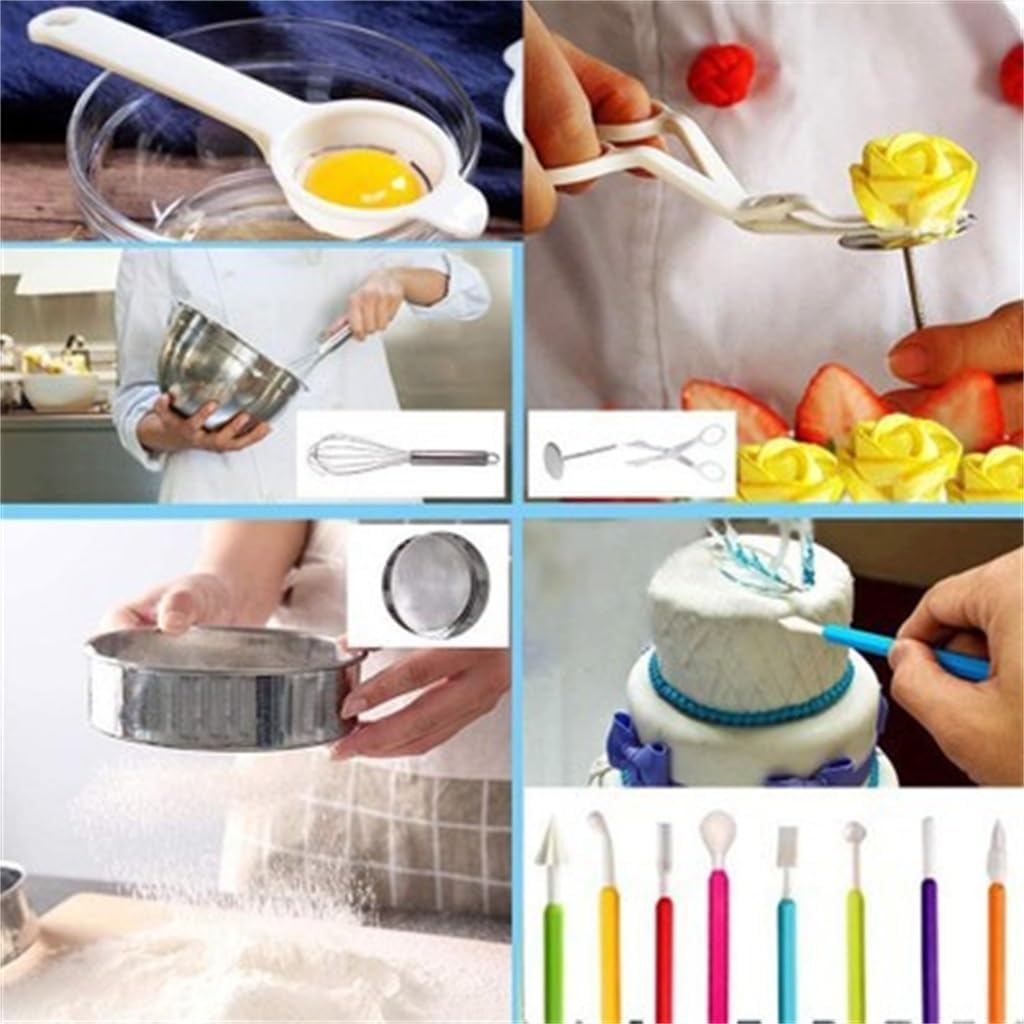 249 Piece Cake Turntable Set Movable Bottom Baking Tray Flower Mouth, Carving Pen Baking Tool