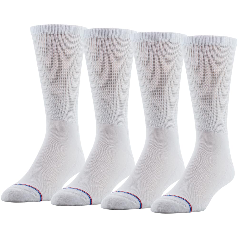 Medipeds Men's 8 Pack Diabetic Extra Wide Crew Socks