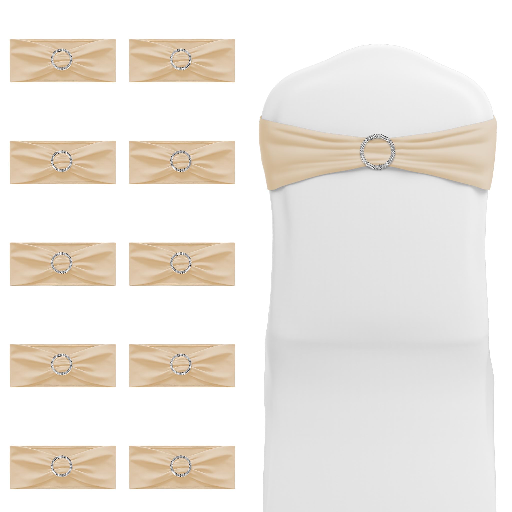 Nœuds de chaise décoratifs en polyester élastique sans pli lot de 20