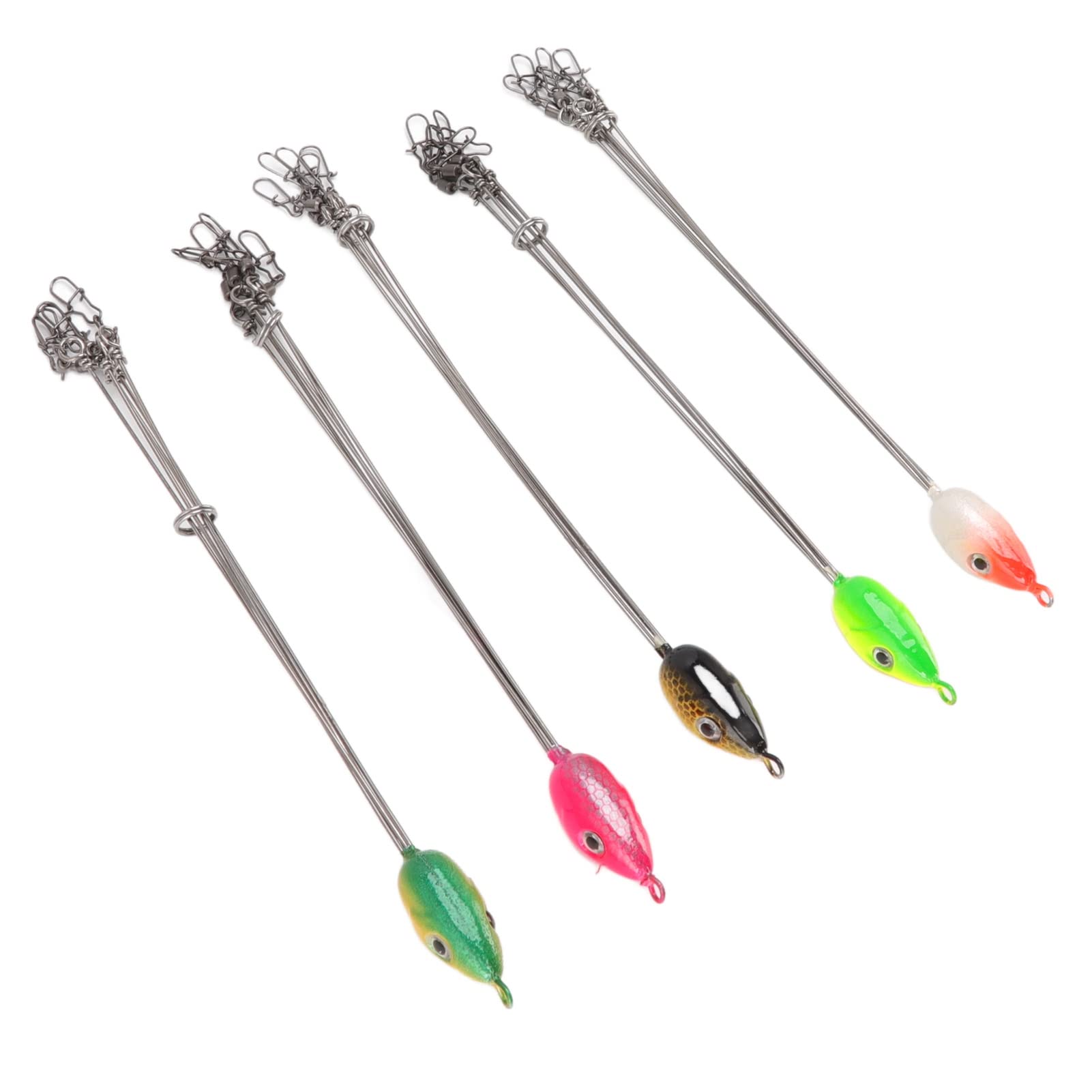 OUKENS Alabama Umbrella Rig, 5PCS Fishing Rigs Lure 18CM Steel 5 Arms Fishing Umbrella Bait with Snap Swivels for Fishing Tackle Accessory