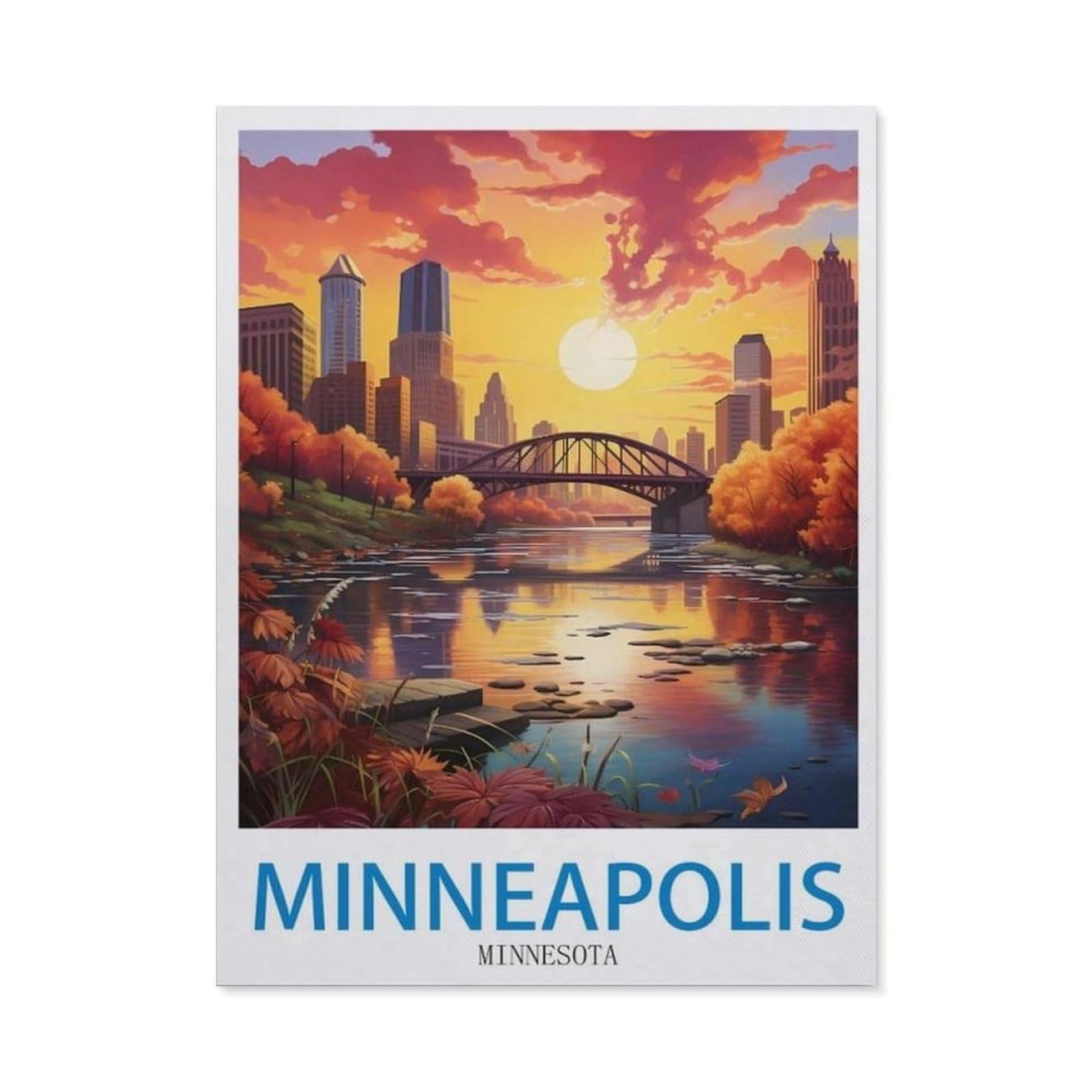 Minneapolis Minnesota，Tin Signs Gift Funny Vintage Metal Sign Plaqu Poster Wall Art Pub Bar Kitchen Garden Bathroom Home Decor(30x40cm）12x16 inch-EE30