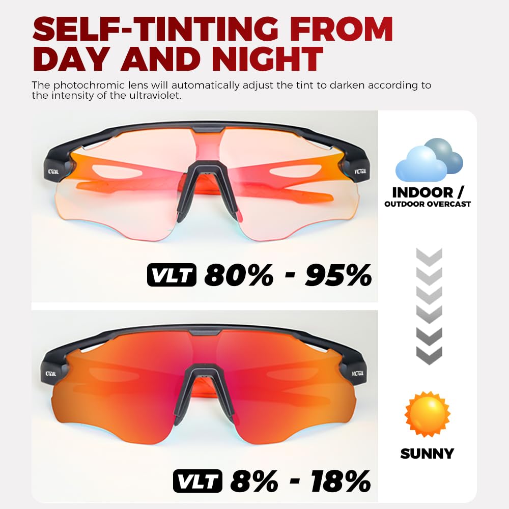 Gafas de Ciclismo Gafas de sol fotocromáticas for ciclismo | For hombres mujeres deportes UV400 protección bicicleta gafas montaña carretera bicicleta gafas