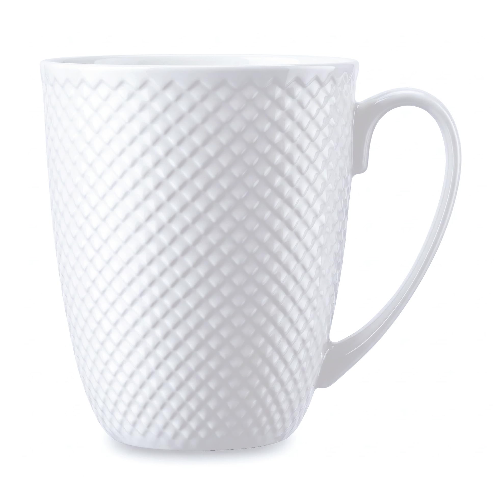 13 oz White Bone China Coffee Mug with Handle Microwave Dishwasher Safe Mug