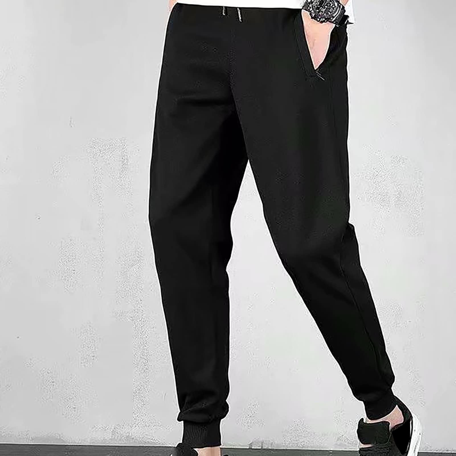 WEITING Herren-Jogginghose, Fleece, Gefüttert, Winter, Lässig, Warm, Thermisch, Kordelzug, Bund, Mit Reißverschlusstaschen, Trainingshose, M-5XL Jogginghose