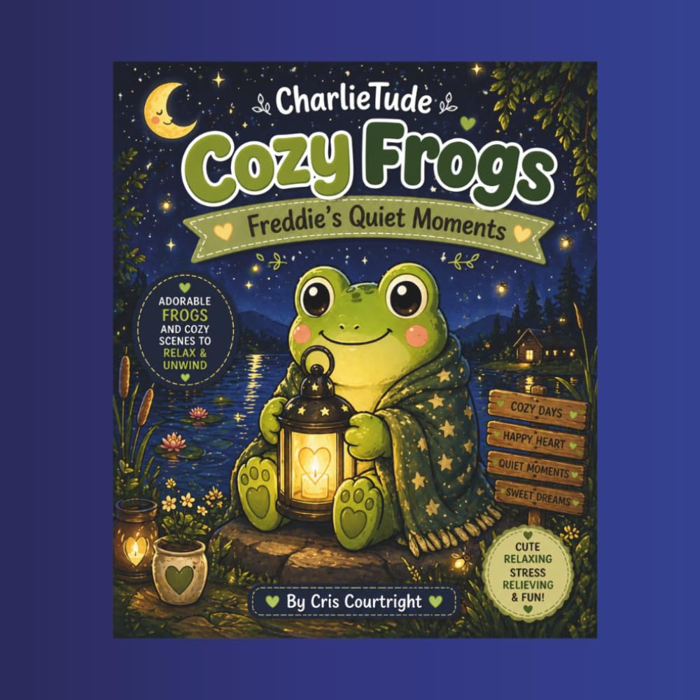 CharlieTude Cozy Frogs Coloring Book: Freddie's Quiet Moments= A Bold & Relaxing Coloring Book