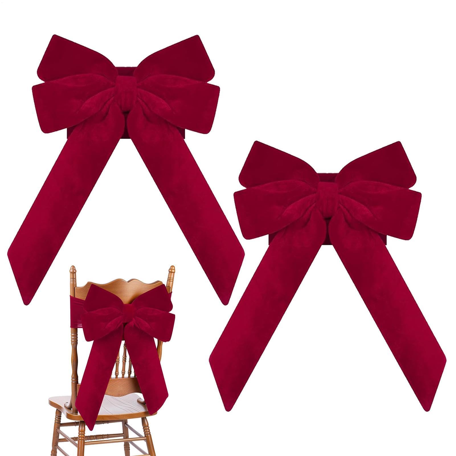 Générique Ceintures Chaise Nœud-Noël 2 Pièces Ceintures Velours Rouge | Décoration Chaise Nœud-Noël Pour Maison, Mariage, Événements, Shower, Anniversaire, Fêtes, , Restaurant, Hôtel