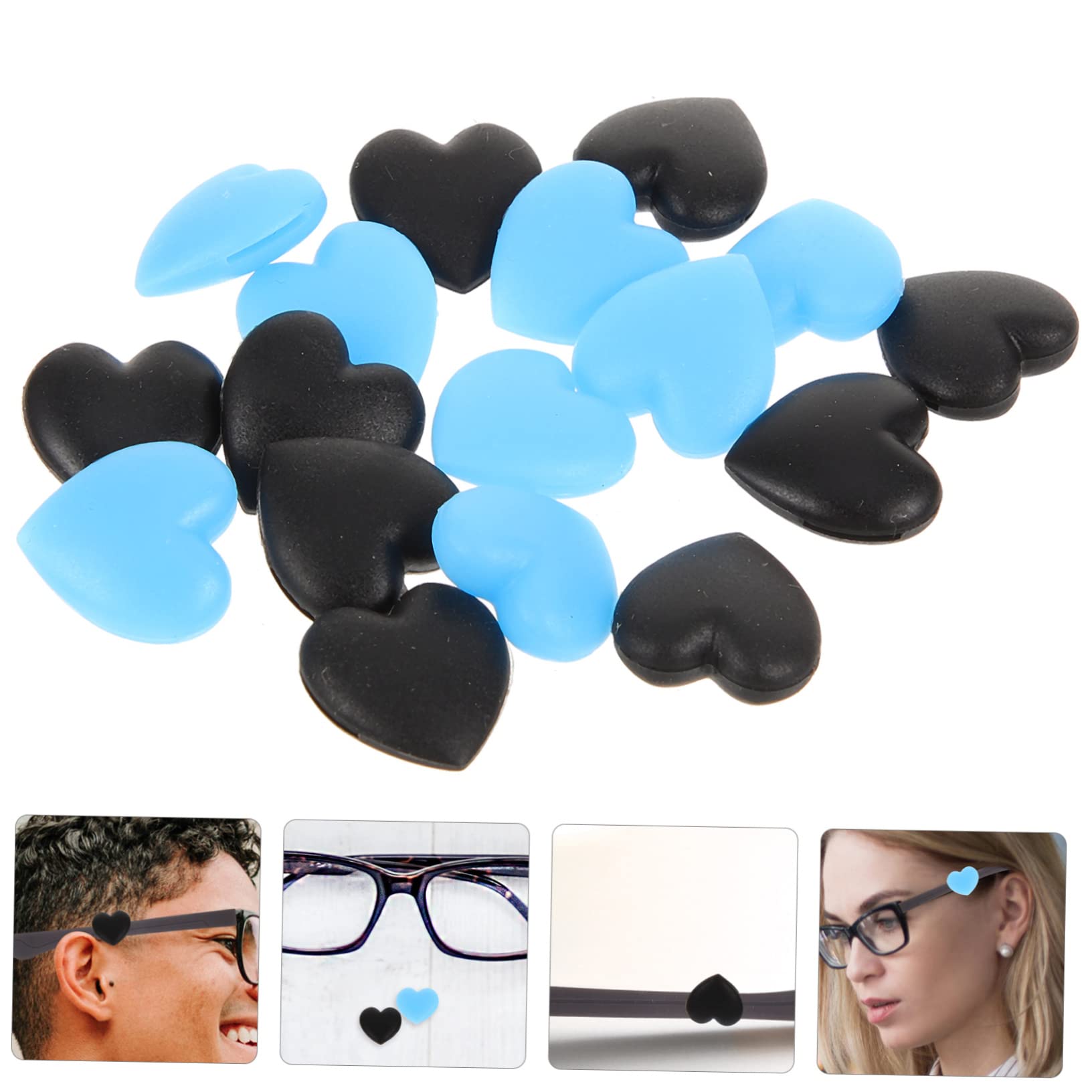 DEARMAMY Ergonomic Eyeglass Ear Hooks 20 Pair Silicone Retainers for Sliding Glasses Prevention