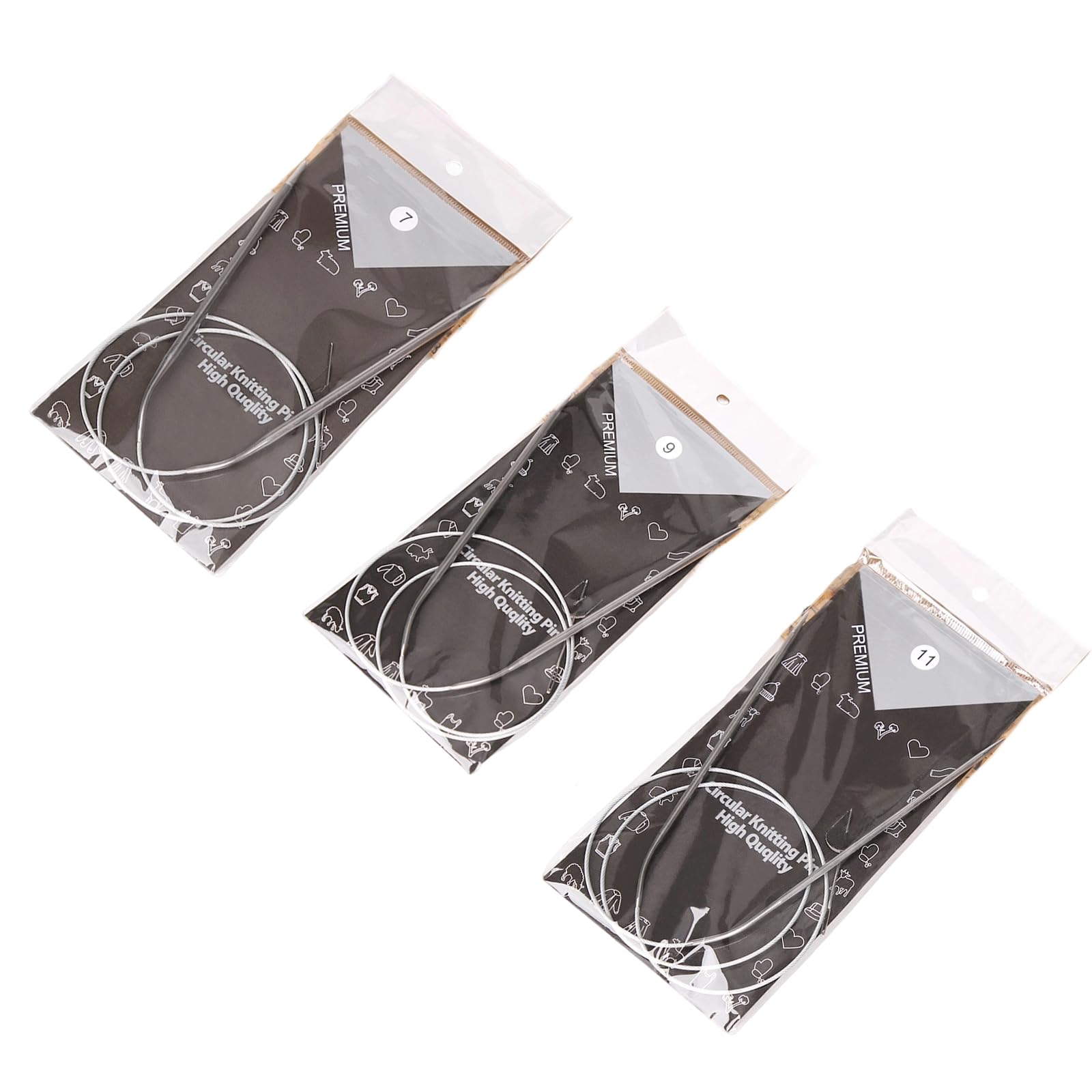 LUCKGONI Stainless Steel Circular Knitting Needle Set With Stitching Markers For Smooth Crafting In Multiple Size