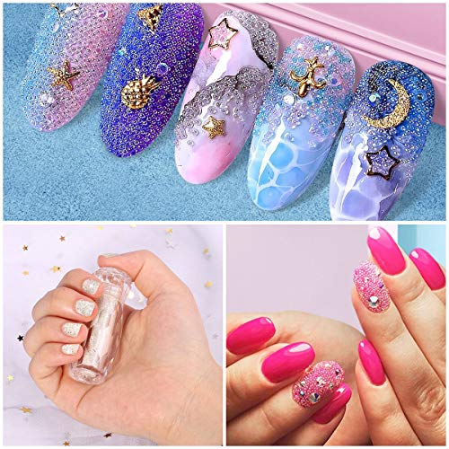 DHGCVJSDHVDHSCHADH 1 Flasche Kristall Micro Nail Pixie Beads Gravel Farbig Micro Strass Nail Art Glas Kaviar Beads für… – Bild 6