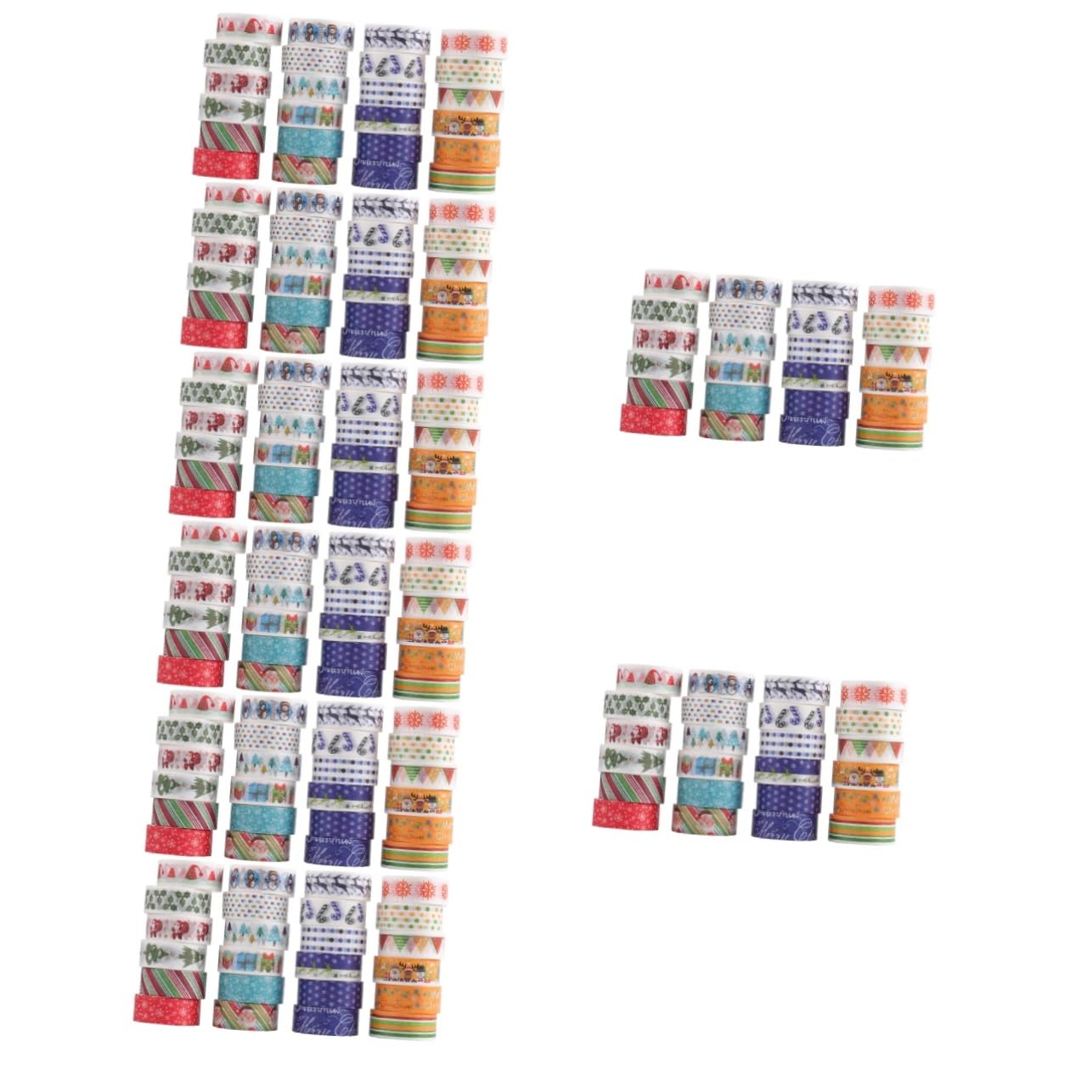 SEWACC 192rollos Cinta Adhesiva para Manualidades De Navidad Washi Tape para Scrapbooking y Decoración Festiva para Tarjetas Sellos De Sobres y Proyectos
