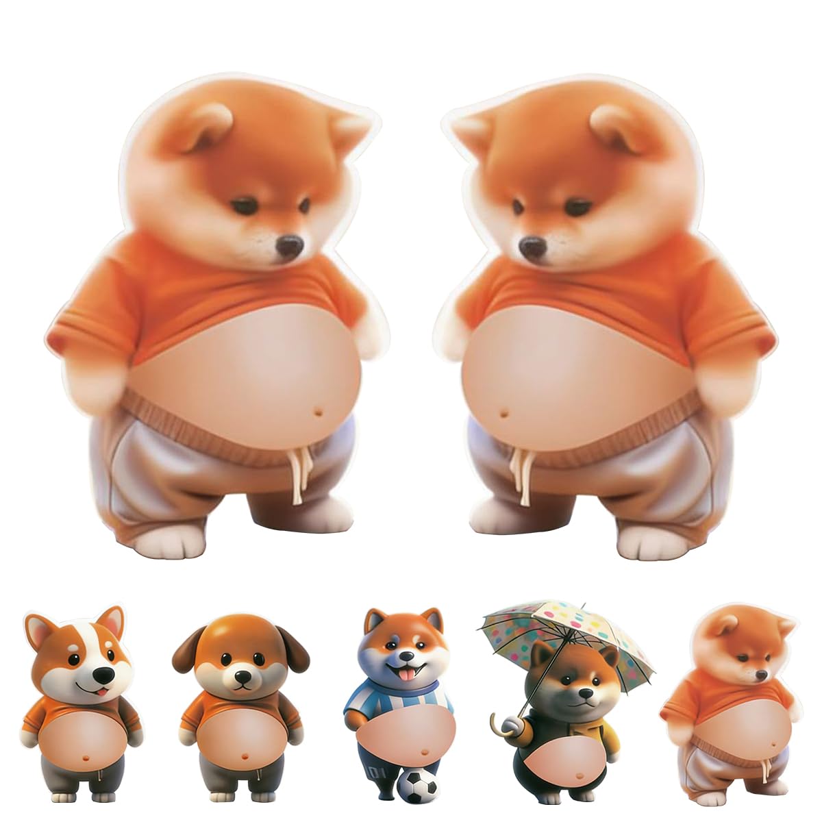 SUANES 3D 犬 お腹 シール 柔らかいお腹 めずらしくておもしろい かわ…
